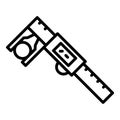 Digital micrometer linear icon, outline style