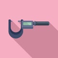 Digital micrometer machining icon flat vector. Scale precise Royalty Free Stock Photo