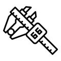 Digital micrometer metal icon, outline style