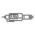 Digital micrometer precision icon outline vector. Number scale