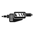 Digital micrometer precision icon simple vector. Number scale