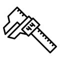 Digital micrometer ruler icon, outline style