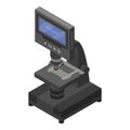 Digital microscope icon, isometric style