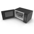 Digital microwave on an white. Opened door. 3D illustration Royalty Free Stock Photo