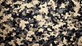 Digital Military Camouflage Abstract Background in Khaki, Brown, and Black Pixelated Pattern Royalty Free Stock Photo
