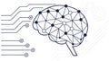 Digital Mind: Brain with Integrated Circuits for AI and Innovation, vector design Generative AI Royalty Free Stock Photo