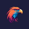 Digital Minimalistic Colored Eagle Illustration