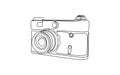 A digital mirorless camera line art Royalty Free Stock Photo