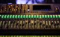 Digital mixer in a recording Studio. Work with sound. The concept of creativity and show business