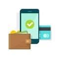 Digital mobile wallet vector illustration icon