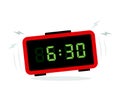 Digital modern alarm clock with electronic digits. clock icon Royalty Free Stock Photo