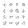 Digital money vector line icons