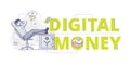 Digital money web banner Royalty Free Stock Photo