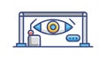 Digital Monitoring Eye on Screen, Data Analysis and Surveillance, vector design Generative AI Royalty Free Stock Photo