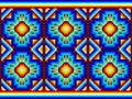 Native American art. Beadwork and woven blanket patterns.