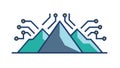 Digital mountain with circuit lines, tech and innovation landscape, vector design Generative AI Royalty Free Stock Photo