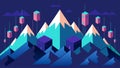A digital mountain range with each peak representing a data block illustrating the scalability and robustness of Royalty Free Stock Photo