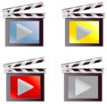 Digital movie media icon set (vector)