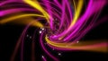 Digital multicolor strings lines twisting. Geometric abstract background