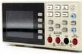 Digital multimeter displaying multiple measurement options for electronics testing and diagnostics