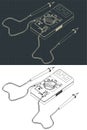 Digital multimeter drawings Royalty Free Stock Photo