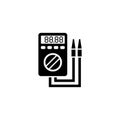 Digital Multimeter, Electric Voltmeter Flat Vector Icon