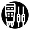 Digital multimeter icon for electrical measurements and testing Royalty Free Stock Photo