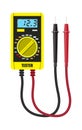 Digital multimeter with measuring probe.