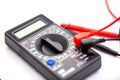 Digital multimeter and probes on white background Royalty Free Stock Photo