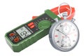 Digital multimeter with stopwatch, 3D rendering Royalty Free Stock Photo