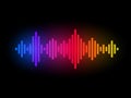 Digital music equalizer. Color waves design. Rainbow sound concept. Colorful audio visualization. Vector illustration Royalty Free Stock Photo