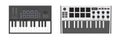 Digital music instrument. Realistic synthesizer, midi controller