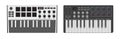 Digital music instrument. Realistic synthesizer, midi controller