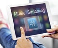 Digital Music Streaming Multimedia Entertainment Online Concept Royalty Free Stock Photo