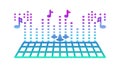 Digital Music Visualization: Dynamic Sound Waves Audio, vector design Generative AI Royalty Free Stock Photo