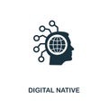 Digital Native icon. Monochrome style design from fintech icon collection. UI and UX. Pixel perfect digital native icon. For web d