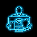 digital native technology neon glow icon illustration