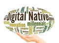 Digital Native word cloud sphere concept