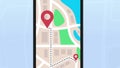 Digital Navigation Map on Mobile Phone Animation, GPS Animation