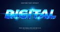 Digital Neon Style 3d editable text effect template Royalty Free Stock Photo