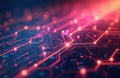 Digital network abstract tech background. Lines, points create communication, connection. Concept of big data, network, Royalty Free Stock Photo