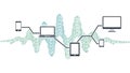 Digital Network Across Multiple Devices: Data Waves and Connectivity Concept Royalty Free Stock Photo
