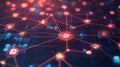 Digital network connecting cloud computing and data points Royalty Free Stock Photo