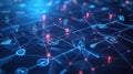 Digital network connecting data icons and business abstract Royalty Free Stock Photo