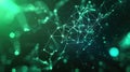 Digital network connecting data points in an abstract green technological space Royalty Free Stock Photo