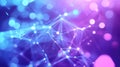 Digital network connecting data points with vibrant bokeh Royalty Free Stock Photo