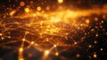 Digital network connecting glowing golden data points Royalty Free Stock Photo
