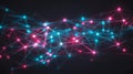 Digital Network Connection Concept: Glowing Nodes And Lines Abstract Background Royalty Free Stock Photo