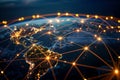 Digital network connection. illustrating global media connectivity and communication integration