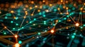 Digital Network Connection With Nodes And Data Transmission Royalty Free Stock Photo